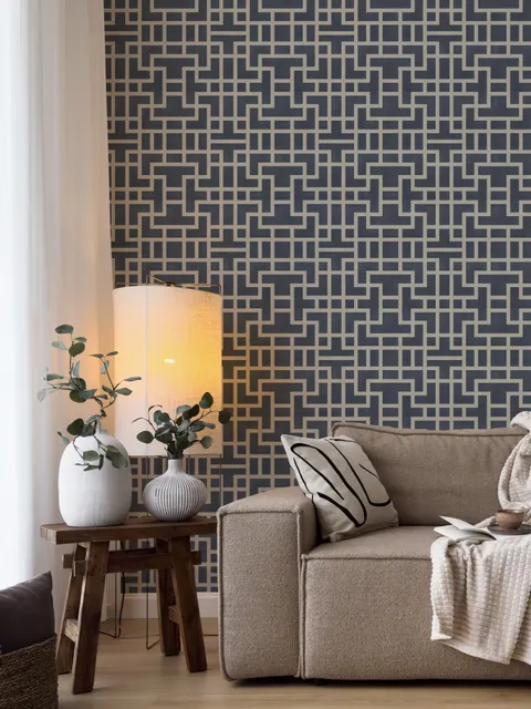 Modern Geometric Maze Wallpaper - STYLE 1