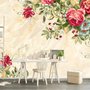 Vintage Pastellrote Blumen Fototapete