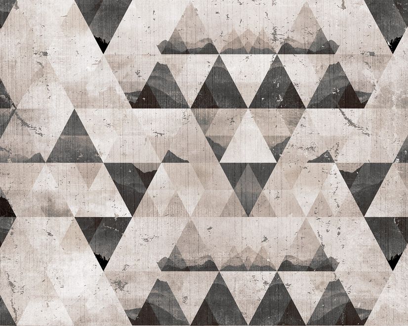 Geometric Dark Trigon Pattern Wallpaper Mural