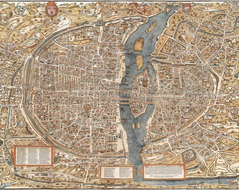 Antike Europäische Stadtkarte Fototapete