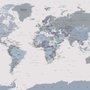 Papier peint panoramique de la carte du monde en blanc et violet