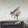 Watercolor Piano and Trumpet with Colorful Music Notes Wall Decal Sticker