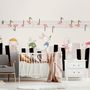 Papier peint panoramique piano avec lapins cartoon