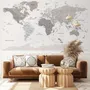 White Political Map Wallpaper Mural