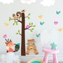 Kids Cute Fox and Bear and Cartoon Tree with Little Birds Wall Decal Sticker