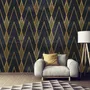 Art Deco Triangle Line on Dark Background Wallpaper Mural