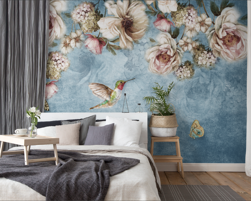 Watercolor Floral Pastel Flower Wallpaper Mural
