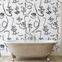 Abstract Charming Artistic Faces Wallpaper Mural