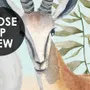 Watercolor Safari Animals in Forest Wallpaper Mural