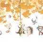 Autumn Leaves with Cartoon Animals Wallpaper Mural