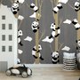Cartoon-Pandas mit Baumzweigen Fototapete