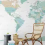 Papier peint panoramique de la carte du monde politique verte