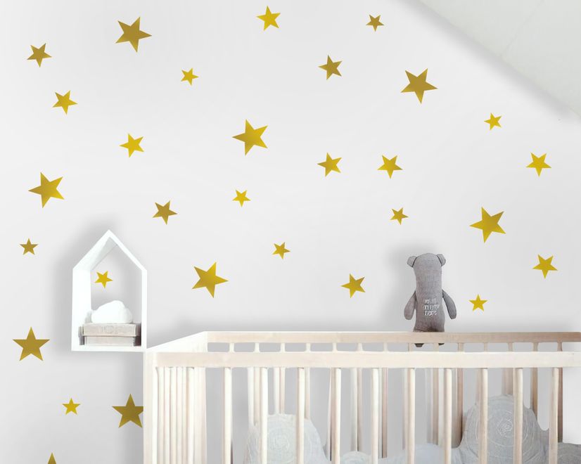 Metallic Gold Little Stars Wall Decal Sticker