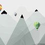 Kinder Fototapete Heißluftballon Berge