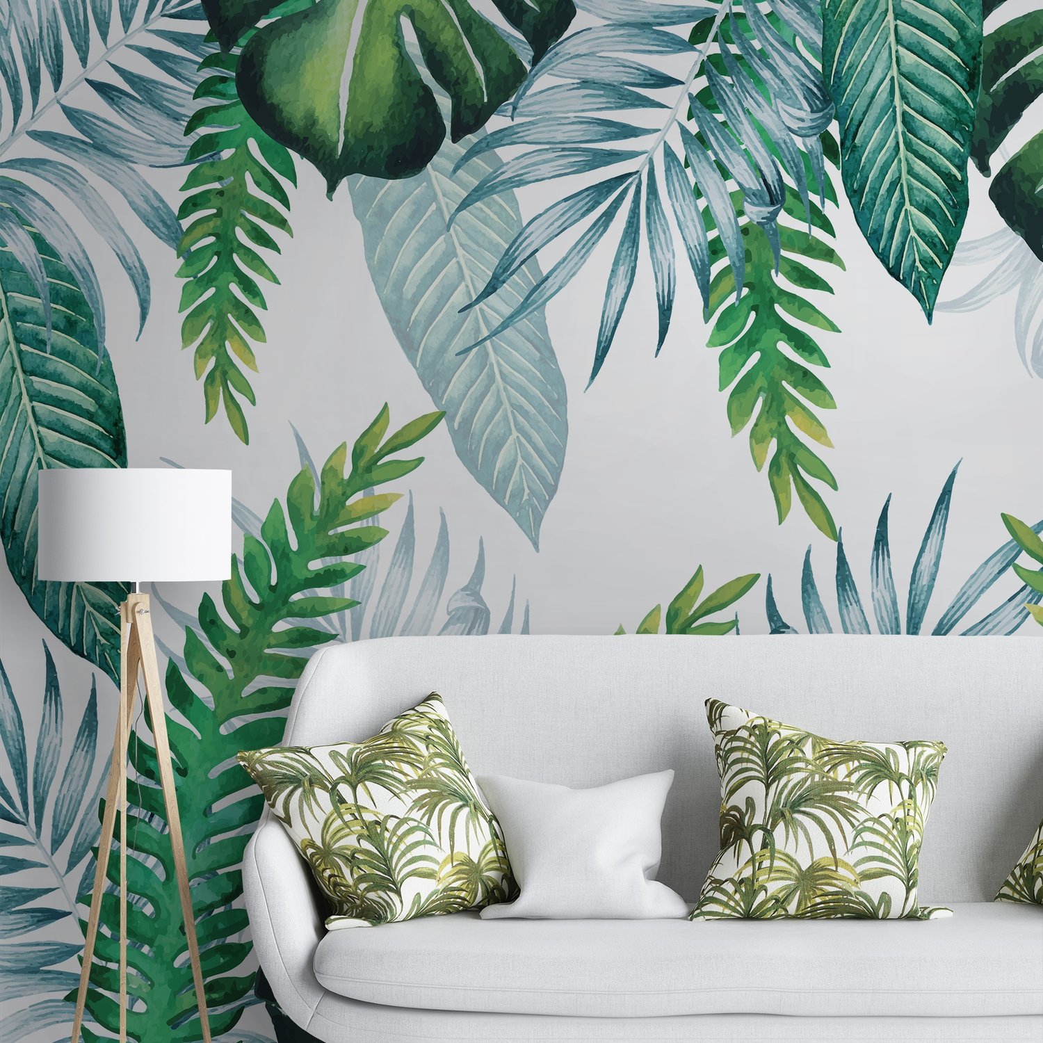 Tropical Palm Leaf Wallpaper Mural - Peel and Stick