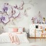 Papier peint panoramique floral d'orchidées violettes