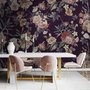 Papier peint bouquet floral vintage sombre