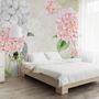 Papier peint panoramique art floral d'hortensia