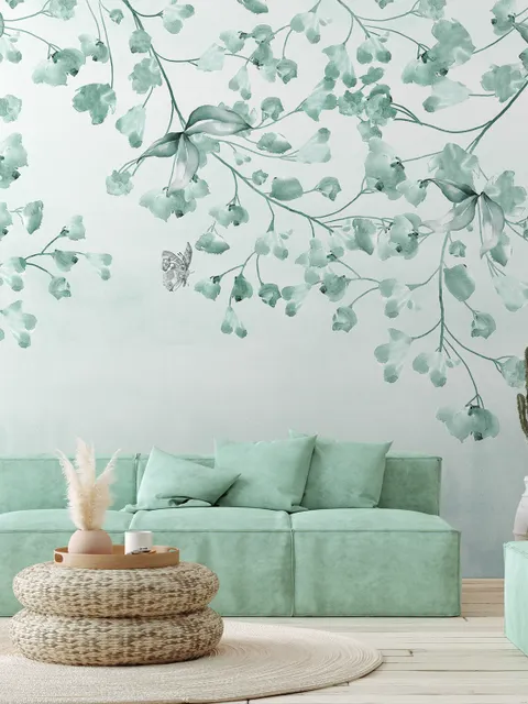 Soft Green Blossom Wallpaper Mural