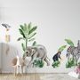 Kids Tropical Safari Animals Set Wall Decal Sticker