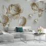 3D Embossed Look Rose Sculpture Wallpaper Mural