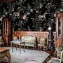 Papier peint panoramique de plantes botaniques sombres avec animaux