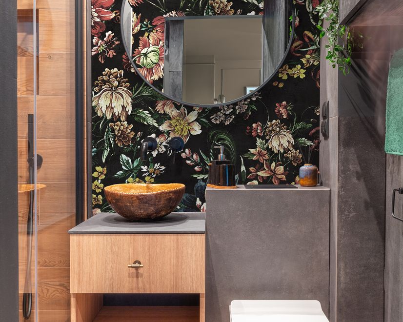 Art Nouveau Dark Floral Wallpaper Mural