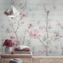 Papier peint panoramique fleurs de cerisier aquarelle