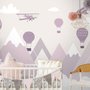 Fototapete Kinderzimmer Berglandschaft mit Heißluftballons