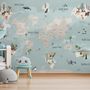 Kids Political World Map Wallpaper Mural