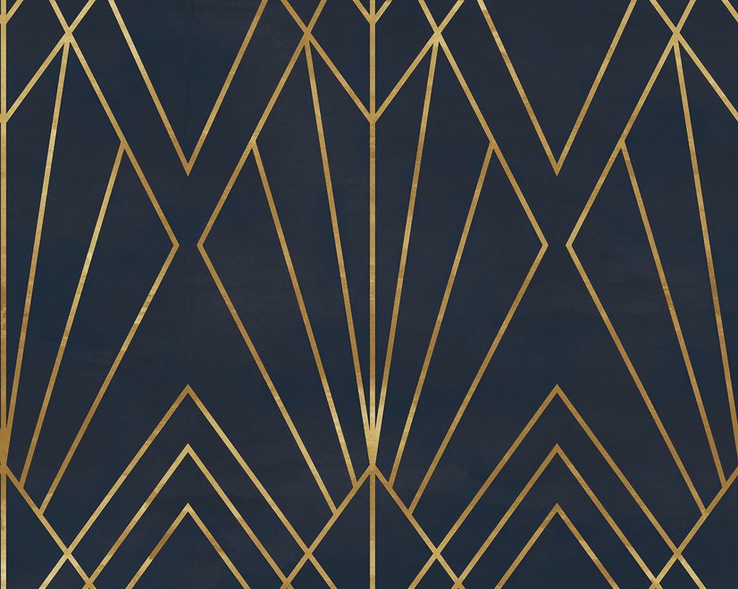 Luxuriöse geometrische Linien Art Déco Fototapete