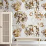 Whitish Floral Wallpaper Mural