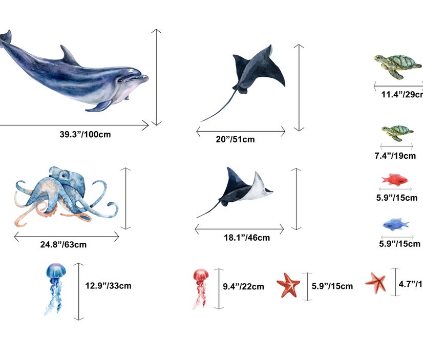 Kids Undersea Animals Wall Decal Sticker