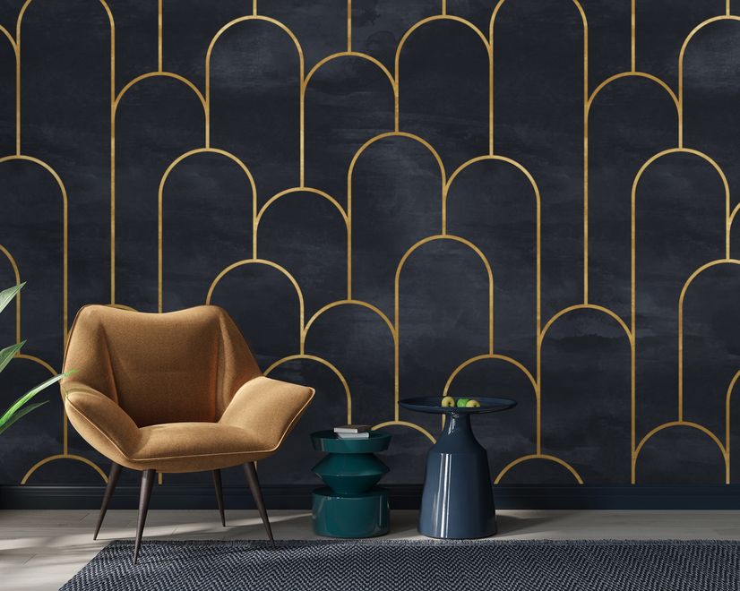 Dark Arches Art Deco Wallpaper Mural