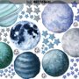 Aquarelle Planètes et étoiles Stickers muraux