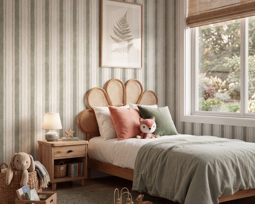 Playful Nursery Stripe Lines Wallpaper Mural