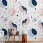 Cute Sleeping Cat on the Moon Wallpaper Mural