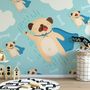 Cartoon Pet Dog Pattern Wallpaper Mural