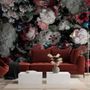 Papier peint panoramique floral rouge