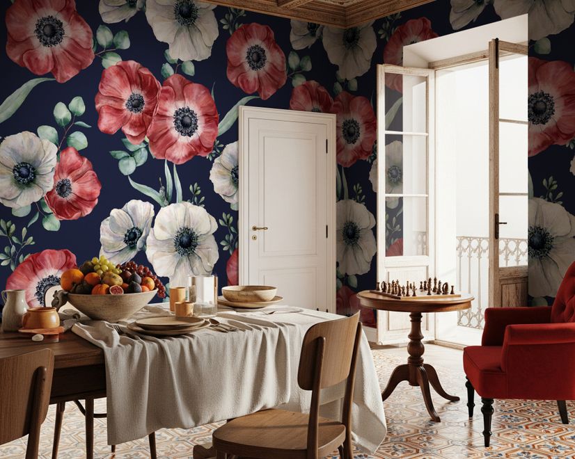 Corn Poppy Floral Wallpaper Mural