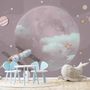 Cartoon Planets and Starry Space Wallpaper Mural