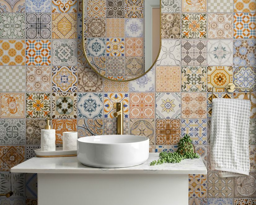 Faux Ceramic Tiles Wallpaper Mural