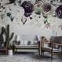 Papier peint panoramique art floral sombre