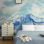 Acrylic Blue Mountain Landscape Wallpaper Mural