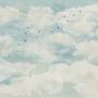 Abstract Clouds with Birds Wallpaper Mural