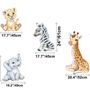Kids Cute Safari Animal with Tropical Trees Wall Decal Sticker
