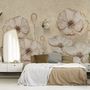 Monochrome Poppy Flower Wallpaper Mural