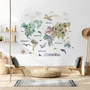 Kids Watercolor World Map Wall Decal Sticker