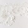 3D Embossed Look White Flowers Wallpaper Mural