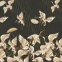 Papier Peint Panoramique Vintage Style Doré avec Grues Asiatiques